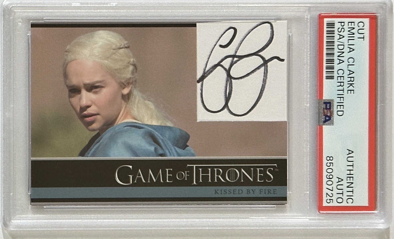 GAME OF THRONES EMILIA CLARKE RITTENHOUSE CARD CUT AUTOGRAPH PSA DNA COA SIGNED