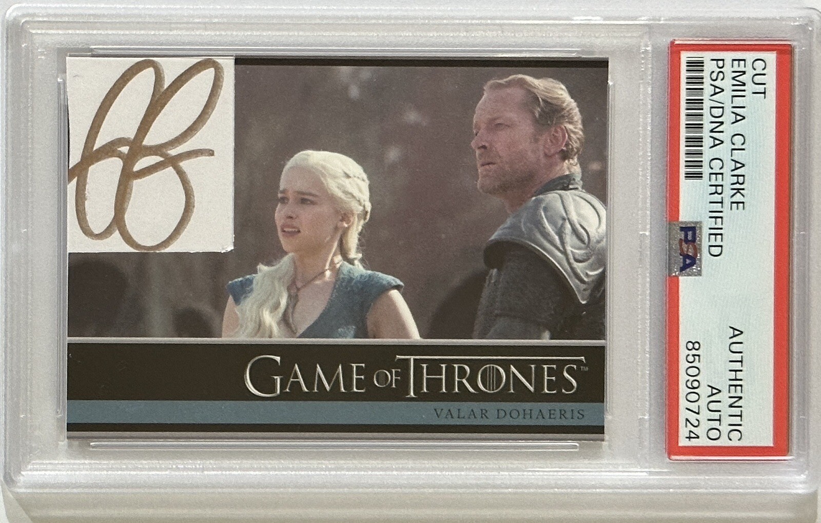GAME OF THRONES EMILIA CLARKE RITTENHOUSE CARD CUT AUTOGRAPH PSA DNA COA SIGNED