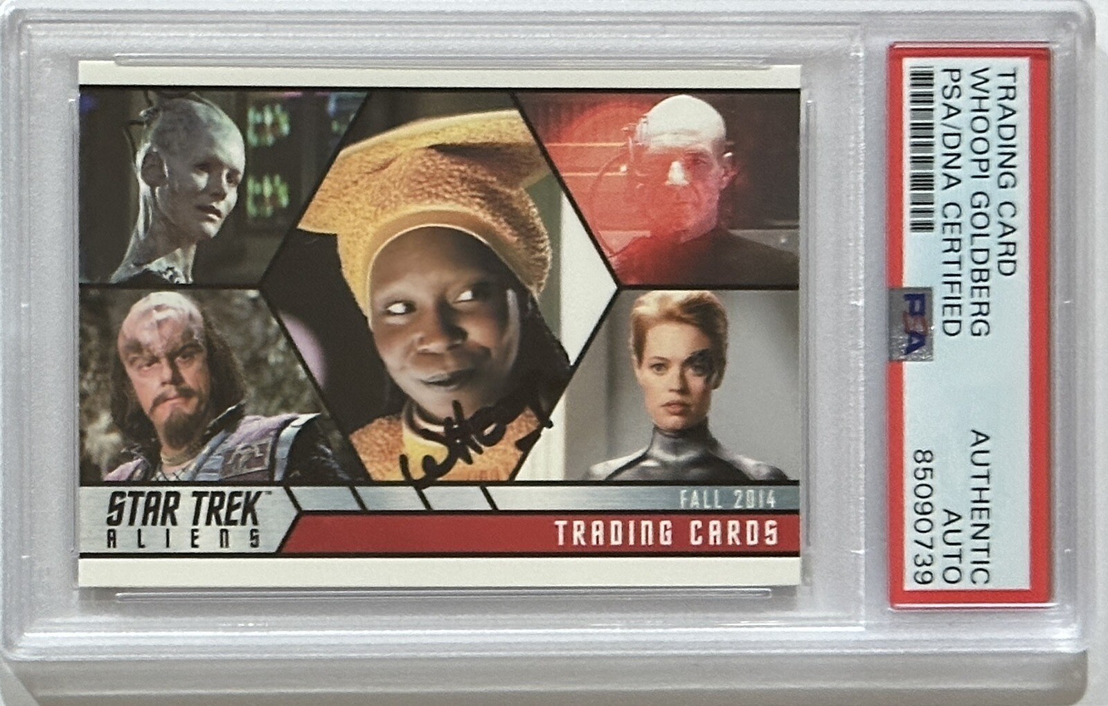 2014 STAR TREK ALIENS WHOOPI GOLDBERG GUINAN SIGNED AUTOGRAPHED PSA DNA COA