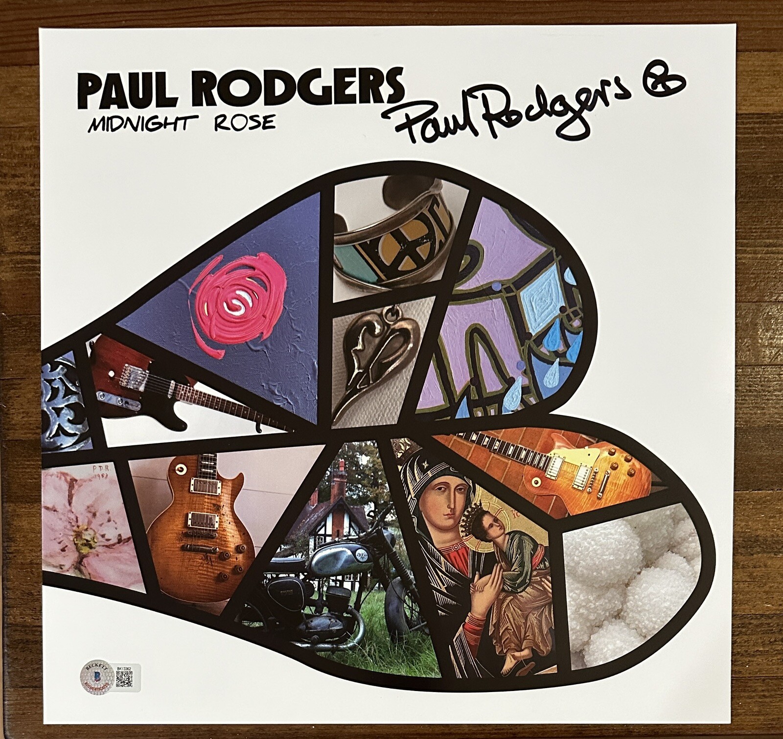 Paul Rodgers Bad Company Midnight Rose Vinyl LP & SIGNED Picture BAS COA Auto