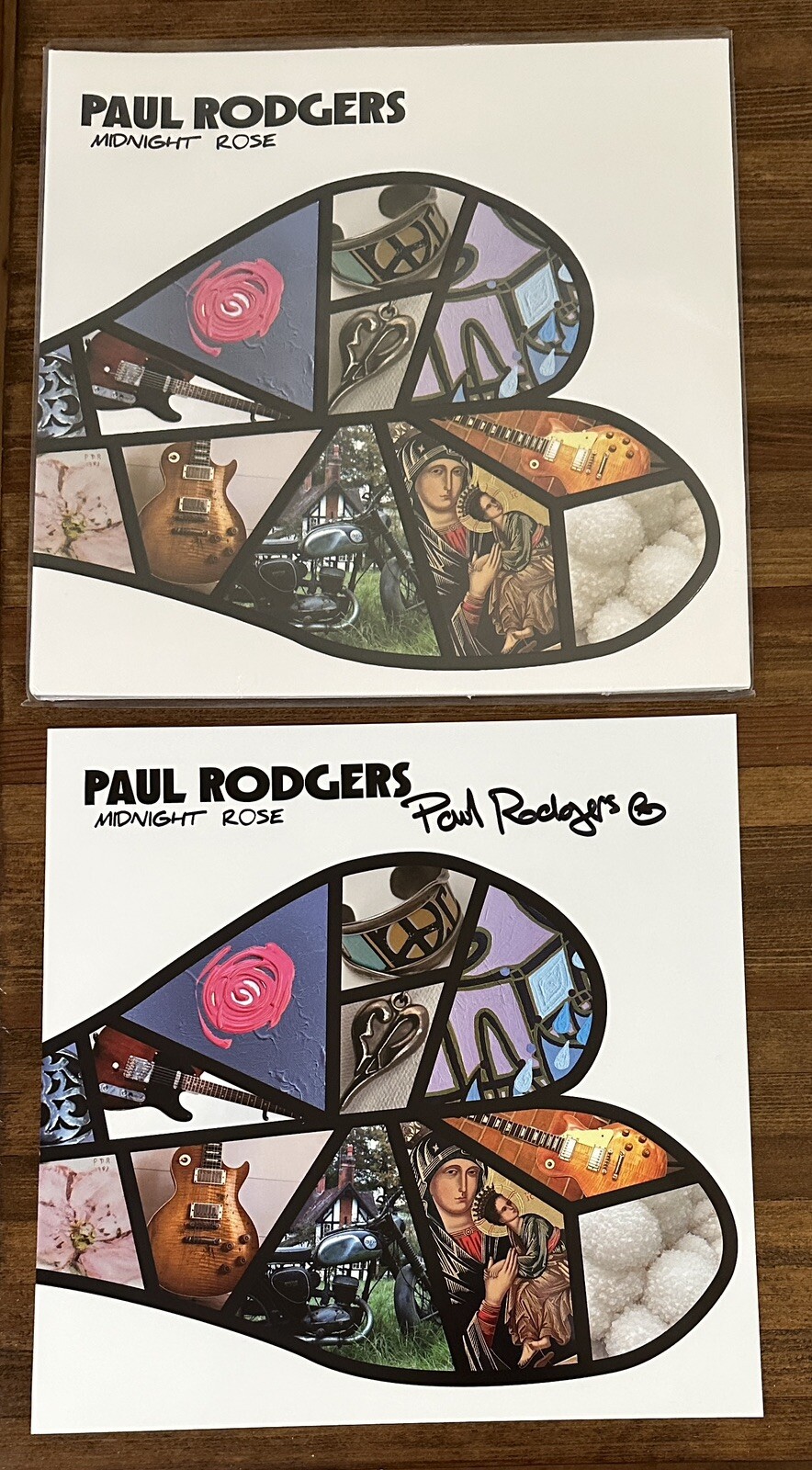 *DINGED* PAUL RODGERS MIDNIGHT ROSE VINYL LP & SIGNED PICTURE BECKETT BAS COA COLLECTIBLE MEMORABILIA