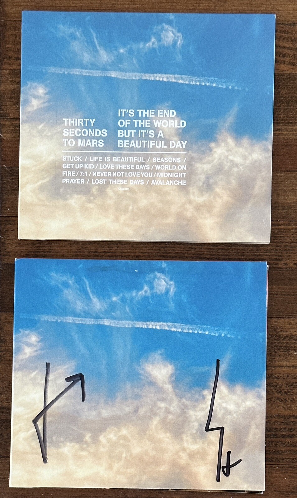 30 SECONDS TO MARS END WORLD BEAUTIFUL SIGNED AUTOGRAPHED CD JARED LETO BAS COA COLLECTIBLE MEMORABILIA