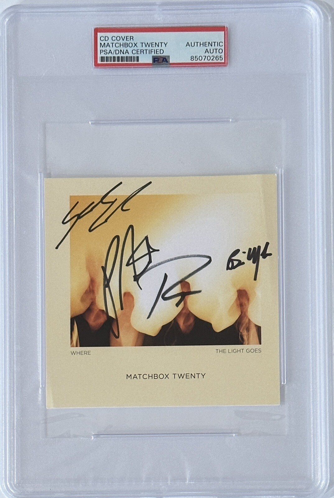 Matchbox Twenty 20 Where The Light Goes Signed Autographed Art Card PSA DNA COA
