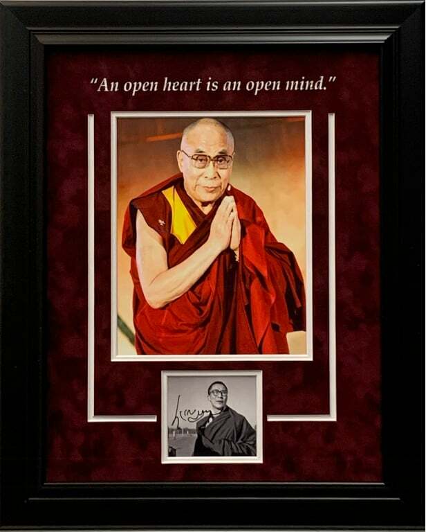 His Holiness Dalai Lama Tenzin Gyatso Signed Autograph Photo Display BAS Beckett