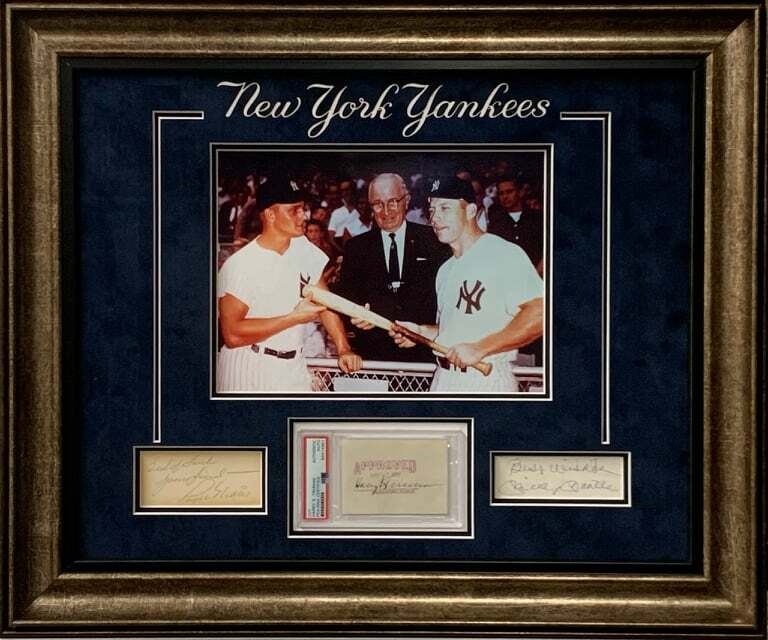 Harry Truman Mickey Mantle Roger Maris Signed Autograph Photo Frame PSA JSA BAS