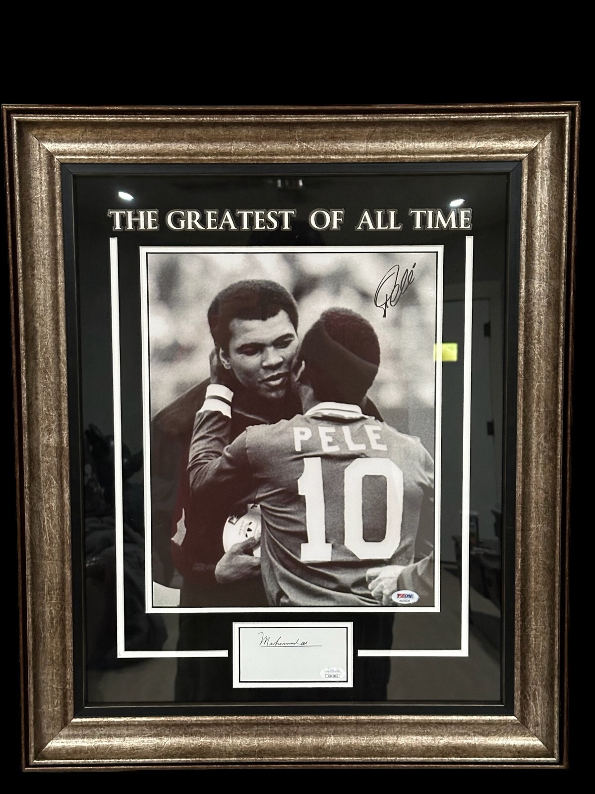 Pele Edson Arantes do Nascimento & Muhammad Ali Signed Autograph Photo PSA JSA
