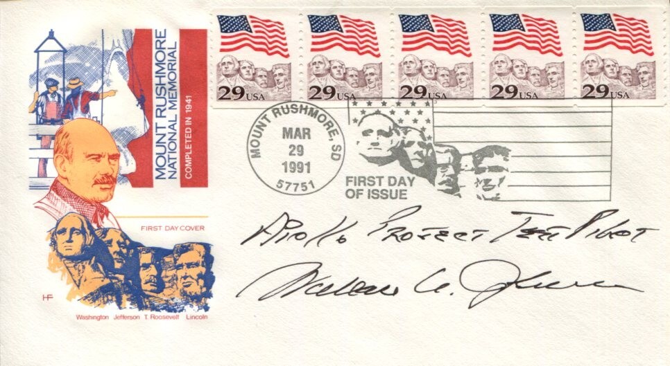 WALLACE JOHNSON NASA APOLLO TEST PILOT SPACE RARE SIGNED AUTOGRAPH FDC COLLECTIBLE MEMORABILIA