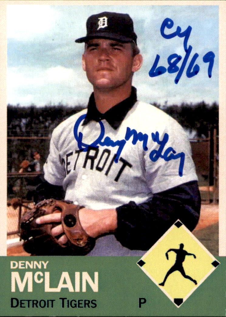 New ListingDenny McLain Signed & Inscribed 2009 MCP Diamond Collection Card Detroit Tigers
