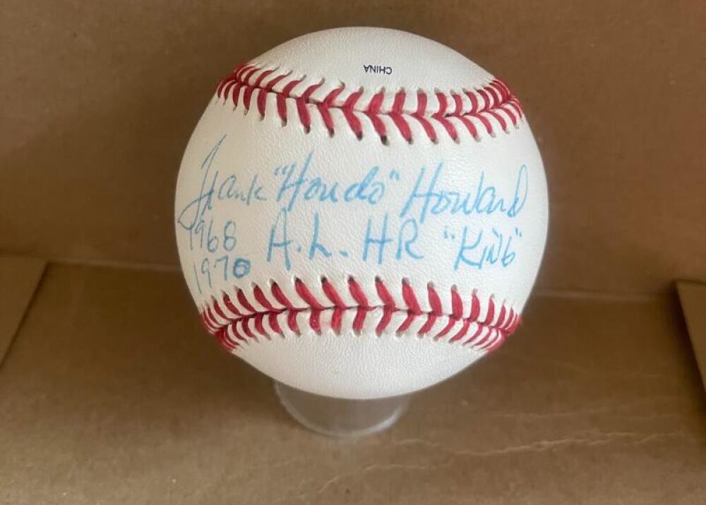 FRANK HOWARD 1968 70 HR KING SIGNED MIDWEST LEAGUE BASEBALL BECKETT AUTH
