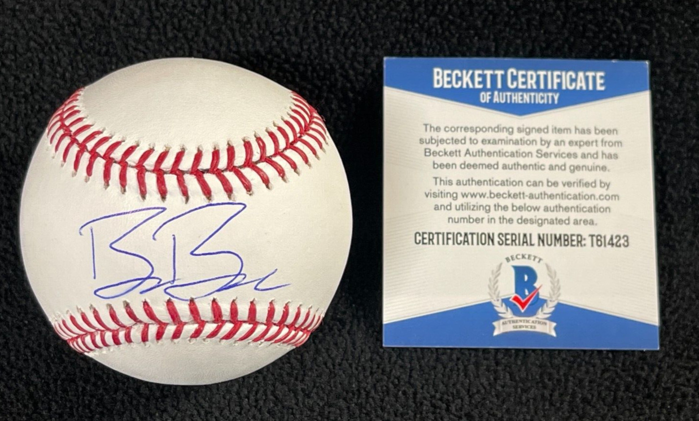 Beau Burrows Signed Detroit Tigers OML Baseball Beckett COA
