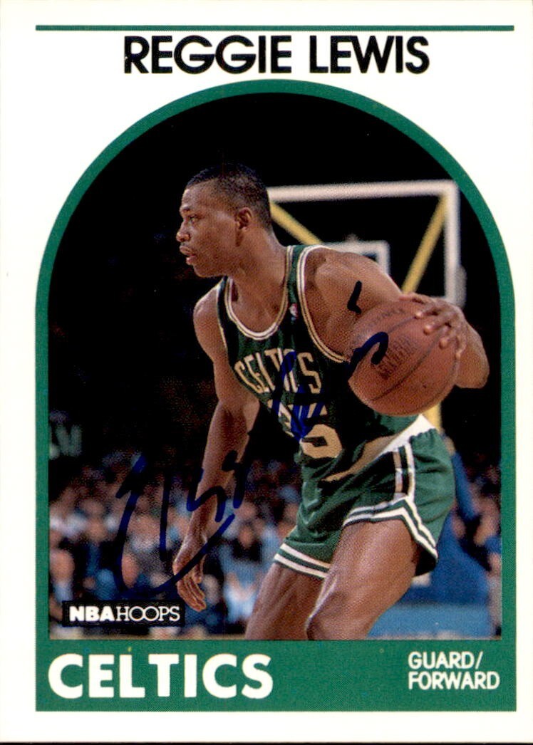 Reggie Lewis Signed 1989/90 NBA Hoops Rookie Card #17 Boston Celtics JSA LOA
