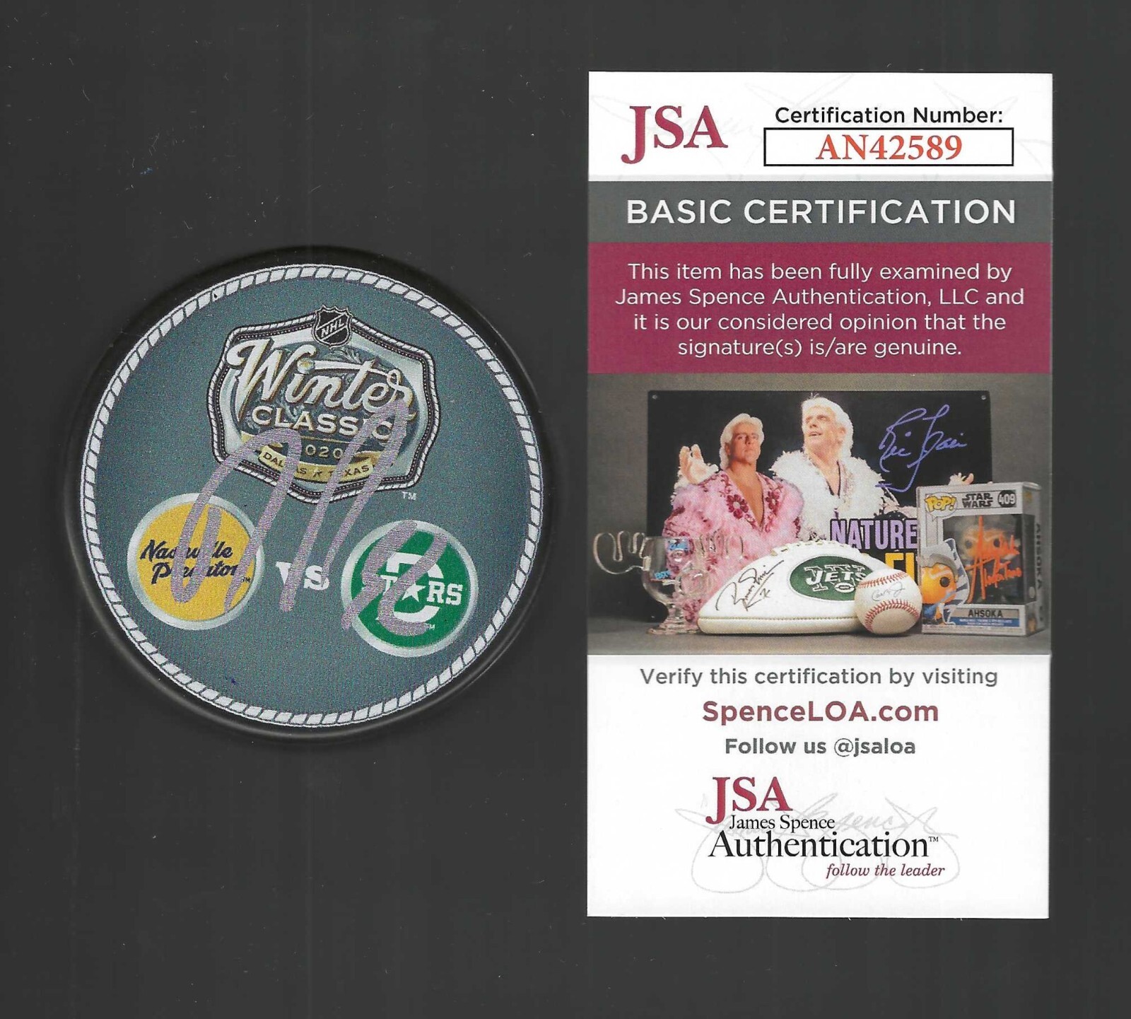 New ListingRyan Johansen Signed Nashville Predators 2020 Winter Classic Puck JSA COA
