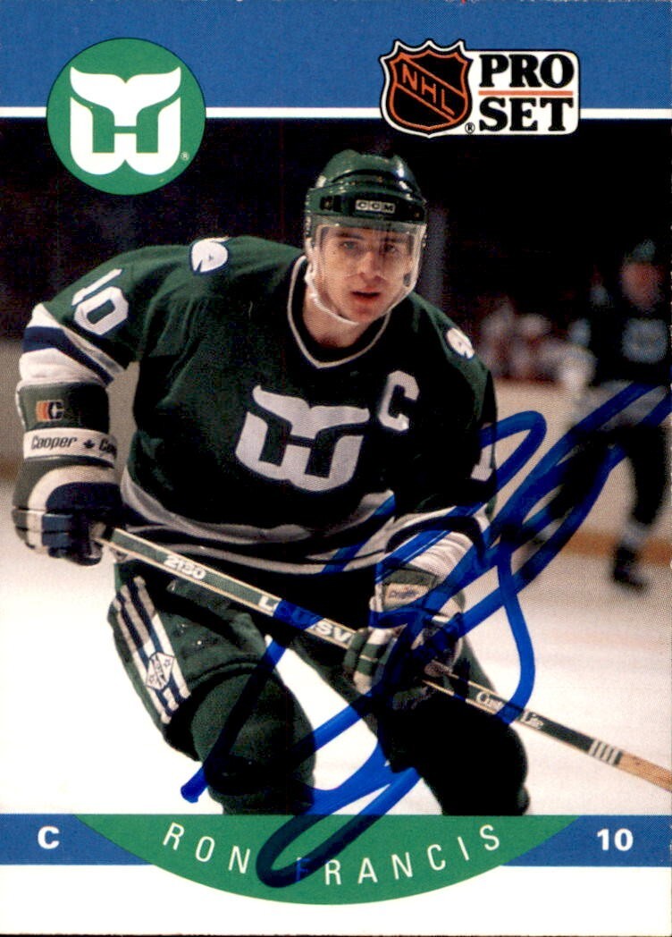 Ron Francis Signed 1990/91 Pro Set Card #105 Hartford Whalers Seattle Kraken