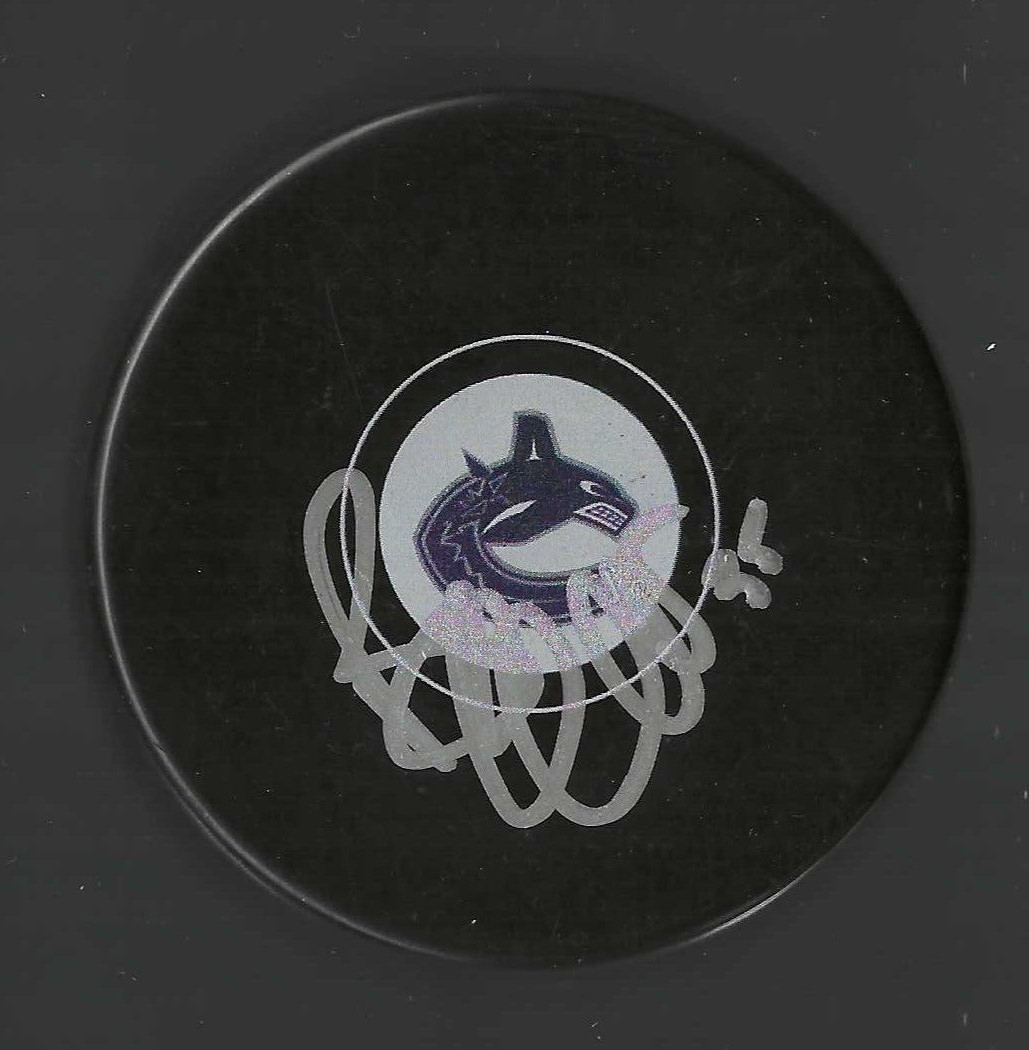 Bob Essensa Signed Vancouver Canucks Puck