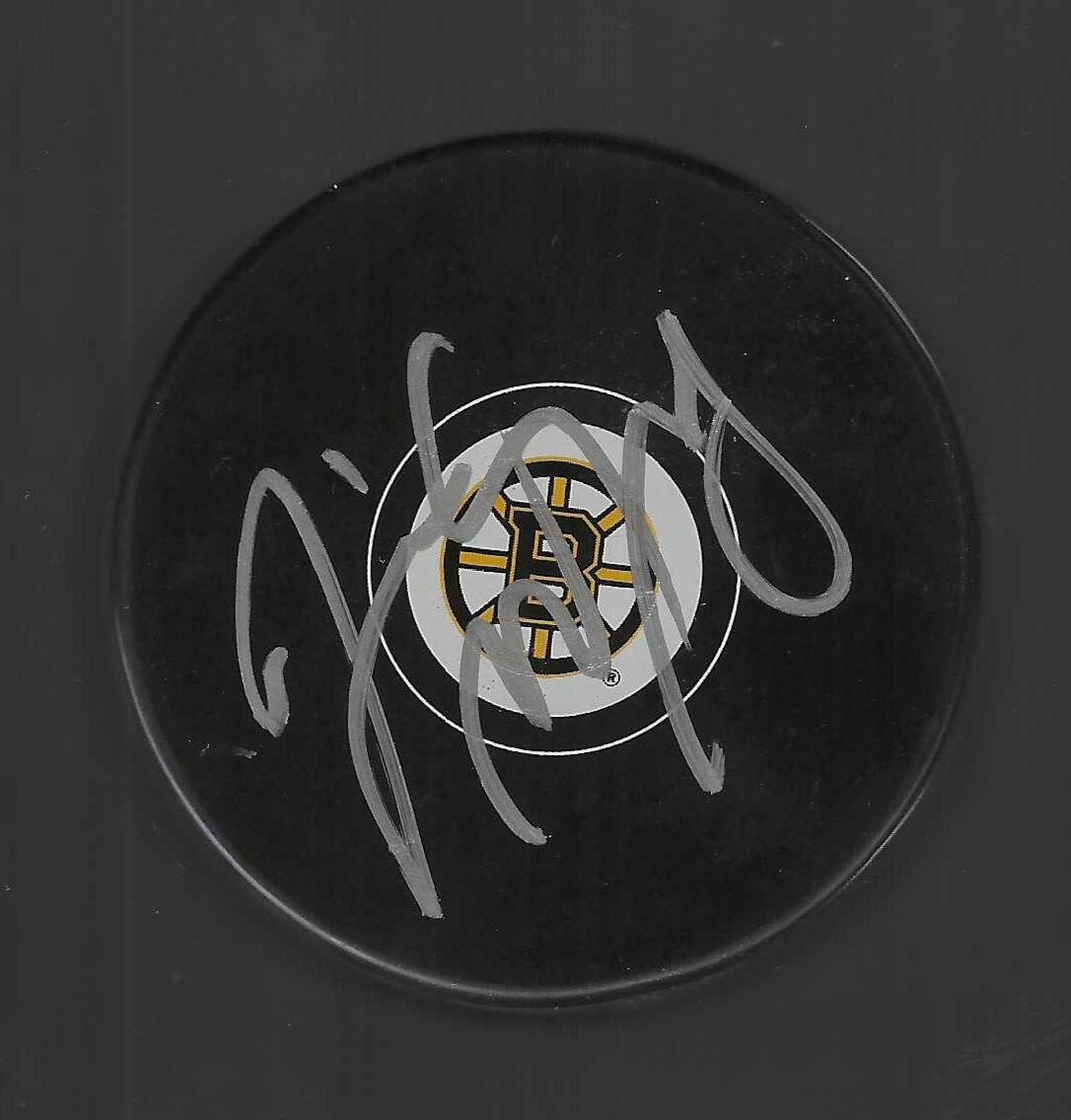 Jim Montgomery Signed Boston Bruins Puck