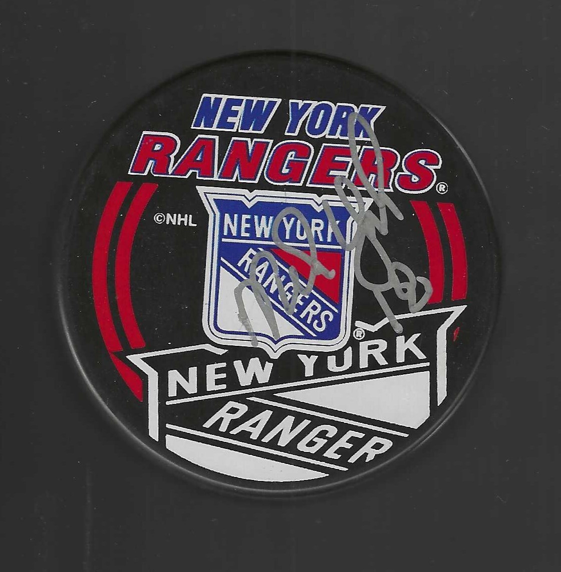Mike York Signed New York Rangers Souvenir Puck