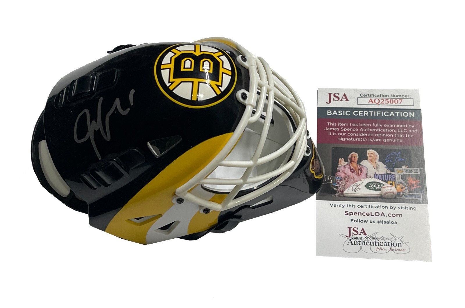Jeremy Swayman Signed Boston Bruins Mini Goalie Mask JSA COA