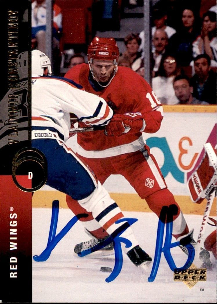 Vladimir Konstantinov Signed 1994/95 Upper Deck Card #189 JSA COA Red Wings