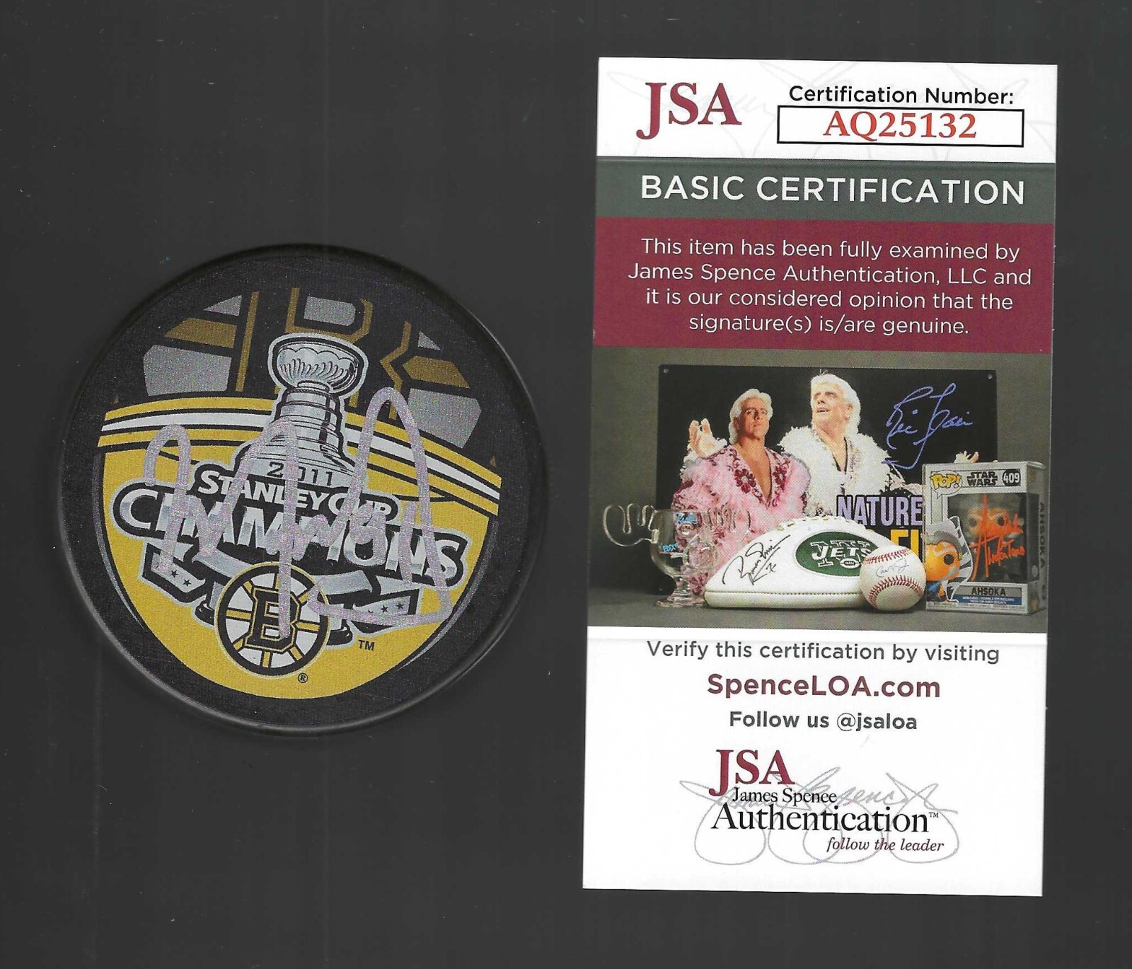 New ListingMarc Savard Signed Boston Bruins 2011 Stanley Cup Champions Puck JSA COA
