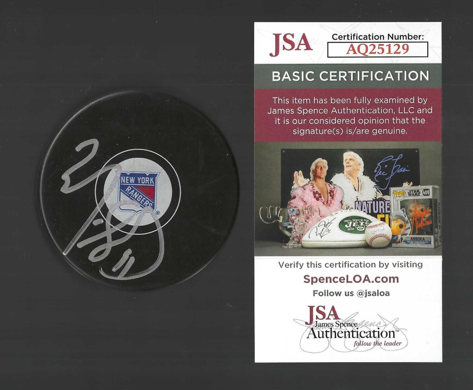 New ListingMarc Savard Signed New York Rangers Puck JSA COA