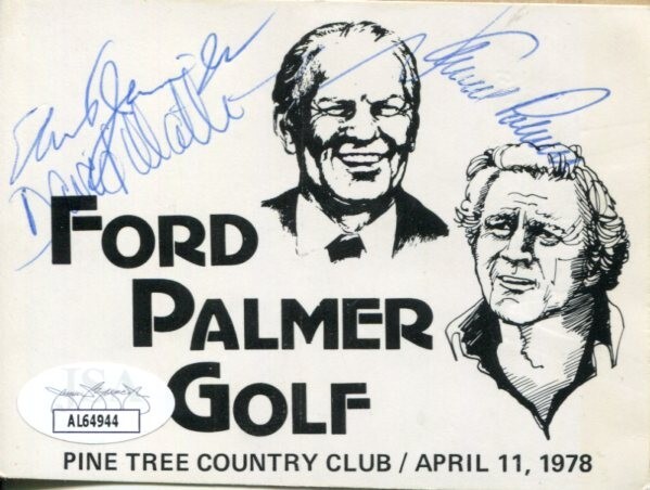 New ListingArnold Palmer PGA Golf Masters Champ Signed Autograph Sticker Ticket JSA