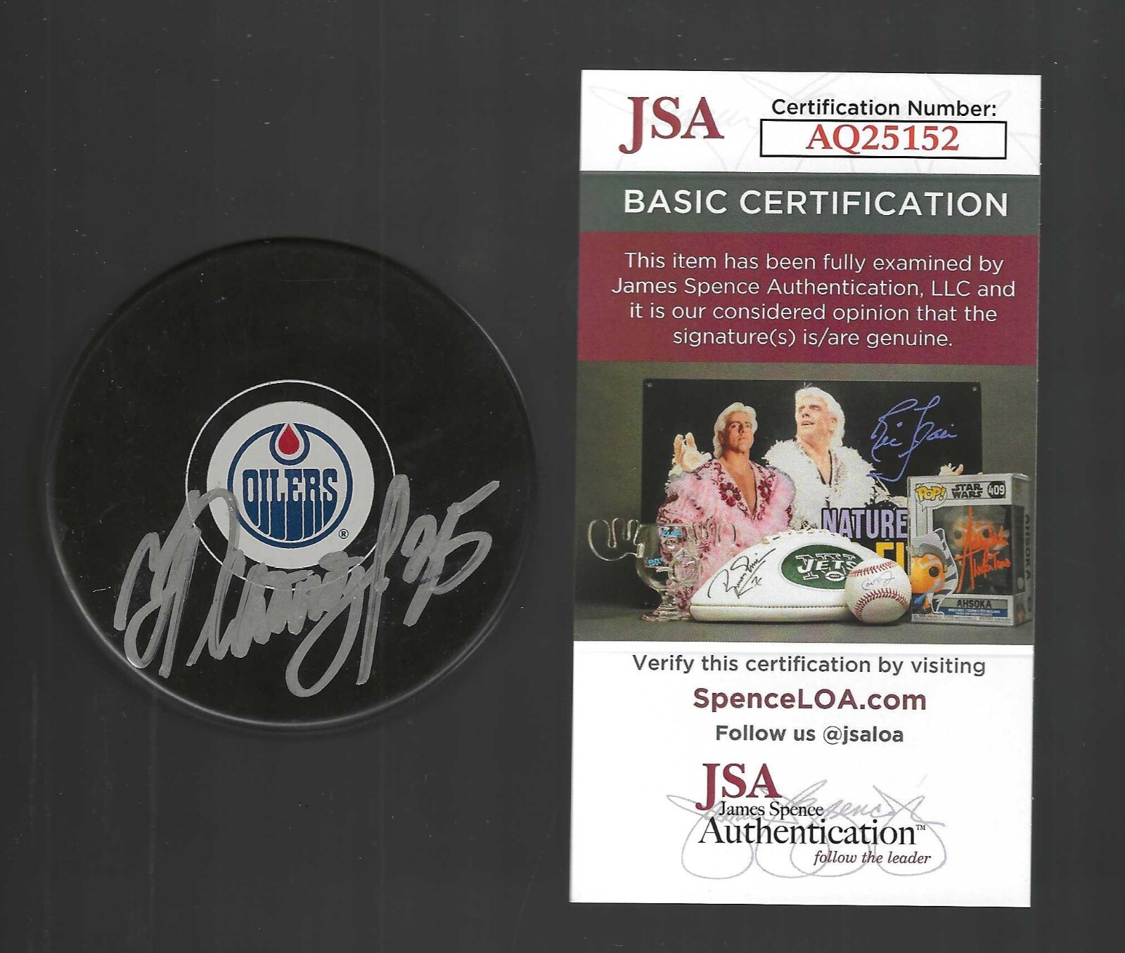 New ListingNikolai Khabibulin Signed Edmonton Oilers Small Logo Puck JSA COA
