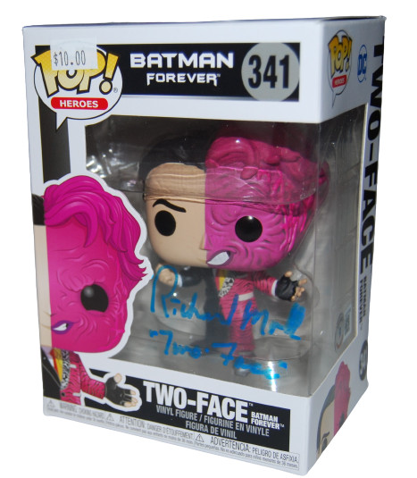 RICHARD MOLL signed (BATMAN) TWO-FACE #341 Funko Pop BECKETT BAS AD27056
