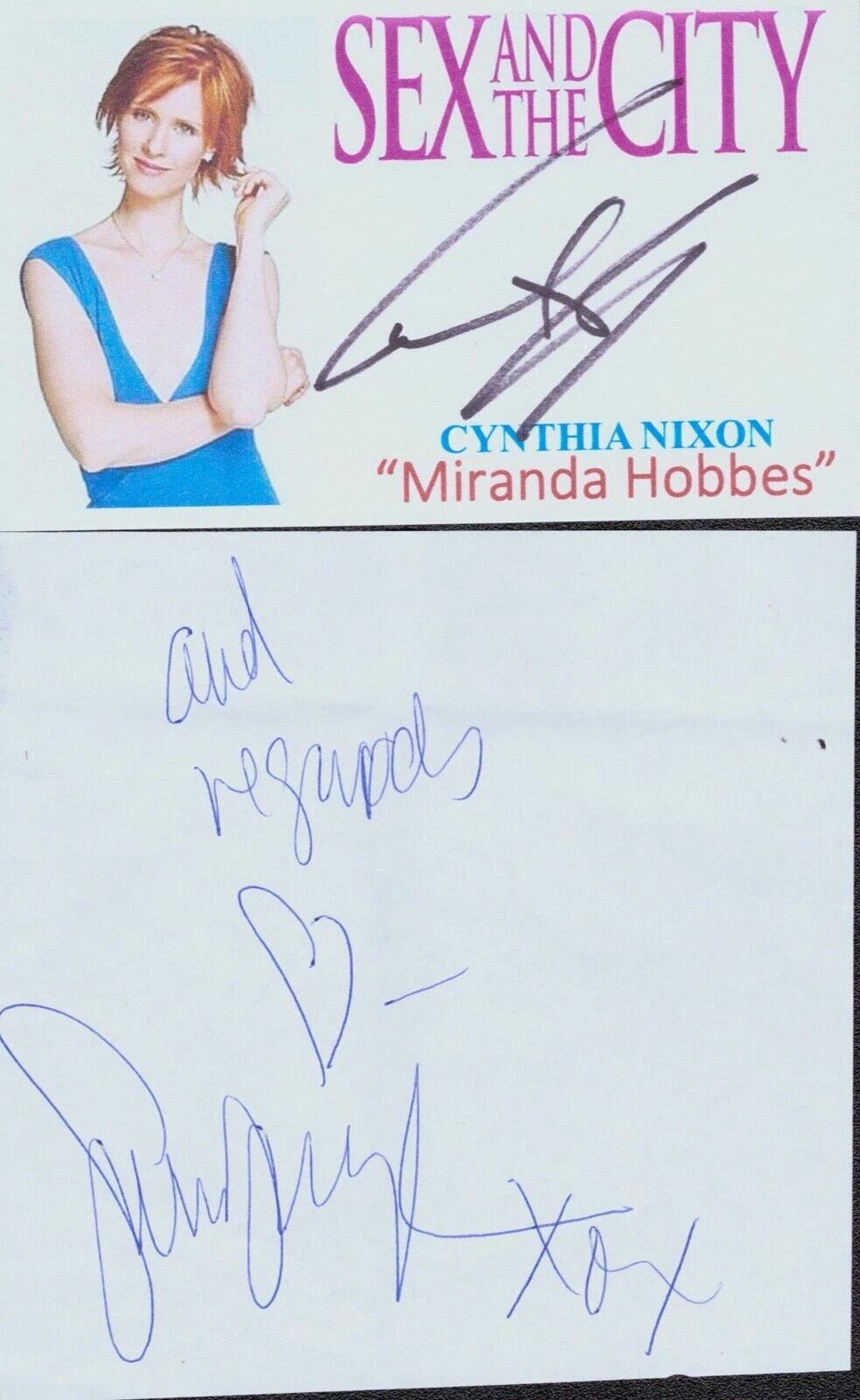 SEX AND THE CITY S J PARKER K CATTRALL C NIXON DAVIS Signed Autograph Cards JSA
