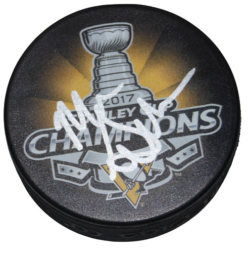 MIKE SULLIVAN signed (PITTSBURGH PENGUINS) 2017 Stanley Cup puck BECKETT AD27378
