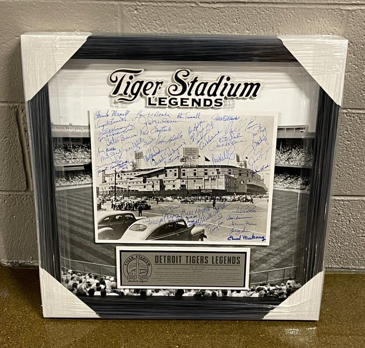 Detroit Tigers Tiger Stadium Legends Multi-Signed Framed 11x14 Photo JSA COA