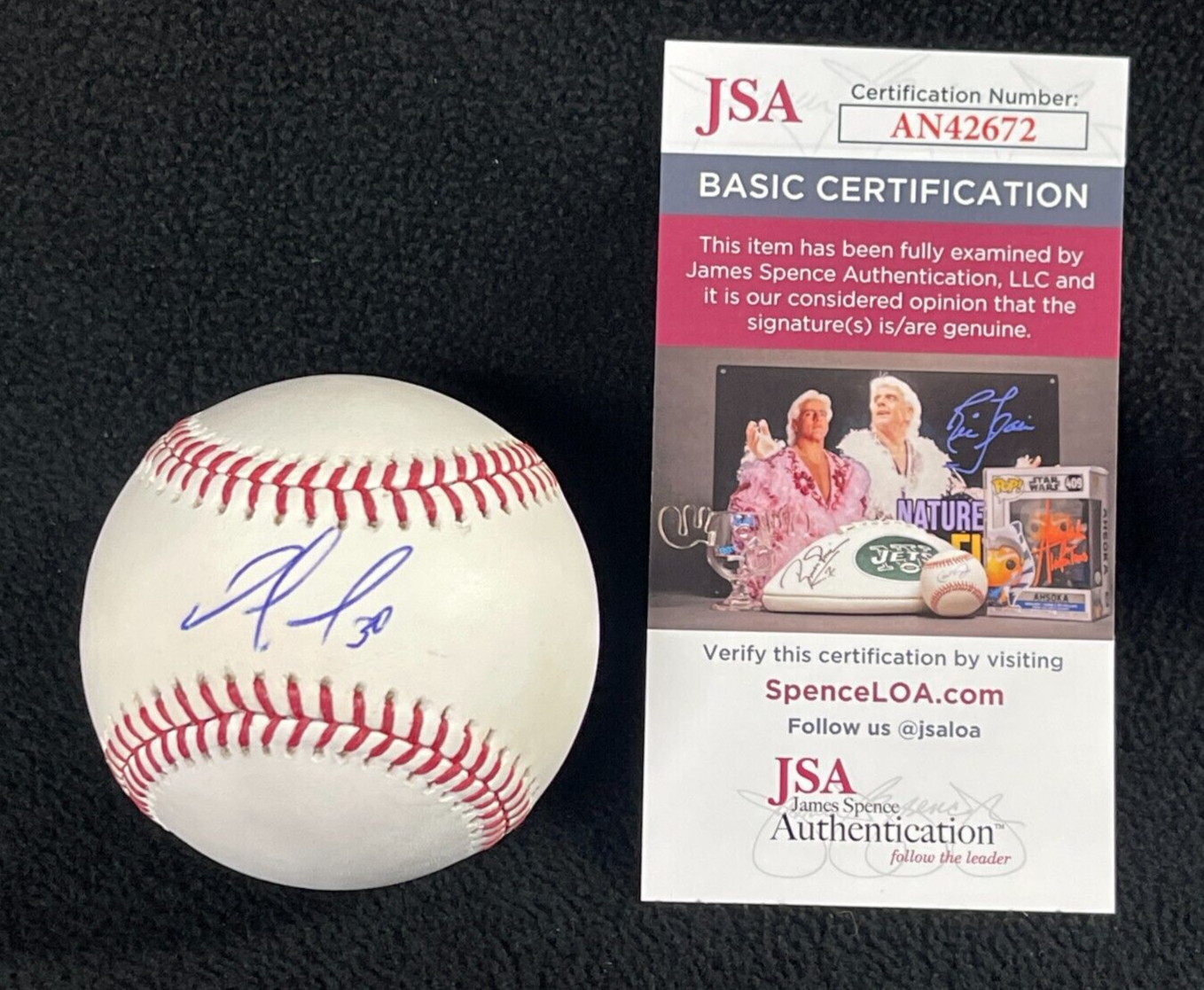 New ListingNomar Mazara Signed Detroit Tigers OML Baseball JSA COA Texas Rangers
