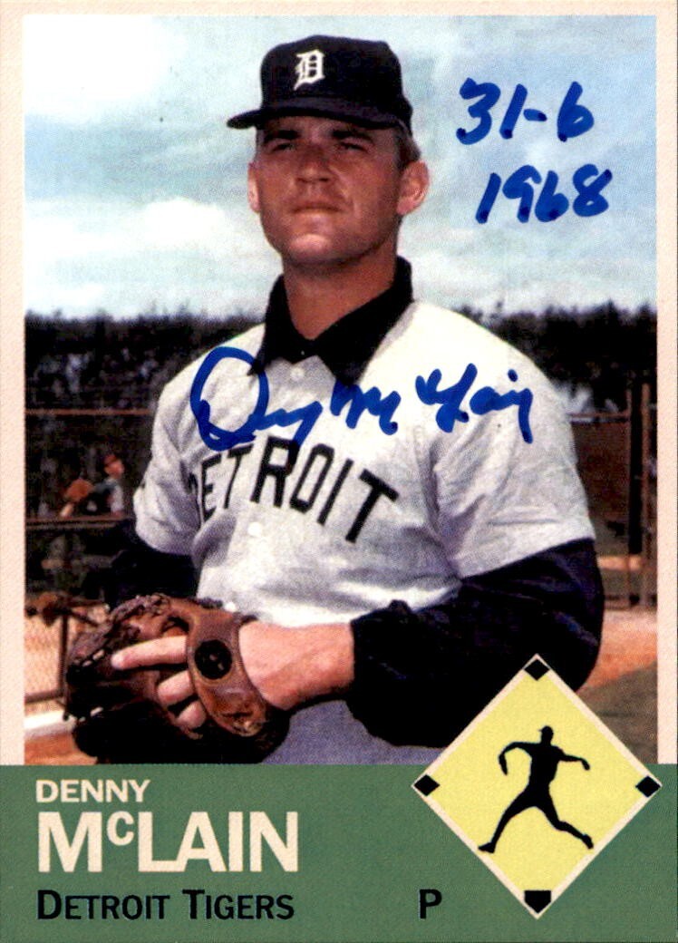 New ListingDenny McLain Signed & Inscribed 2009 MCP Diamond Collection Card Detroit Tigers
