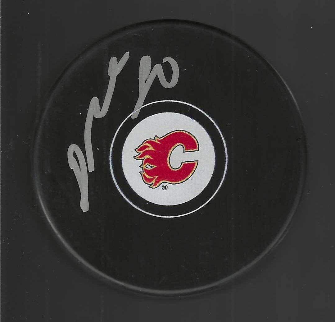 Dan Vladar Signed Calgary Flames Puck
