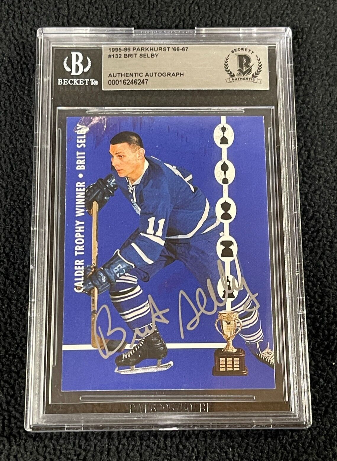 Brit Selby Signed 1995/96 Parkhurst '66-67 Card #132 BAS Certified Maple Leafs
