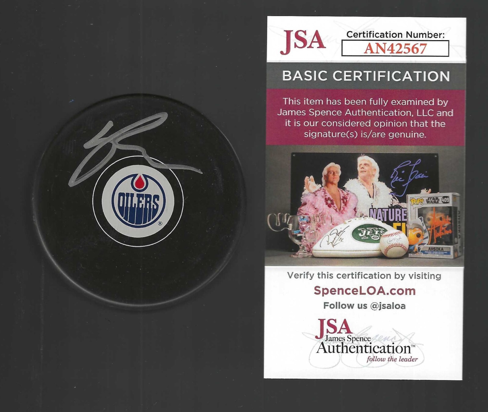 New ListingRyan Nugent-Hopkins Signed Edmonton Oilers Puck JSA COA
