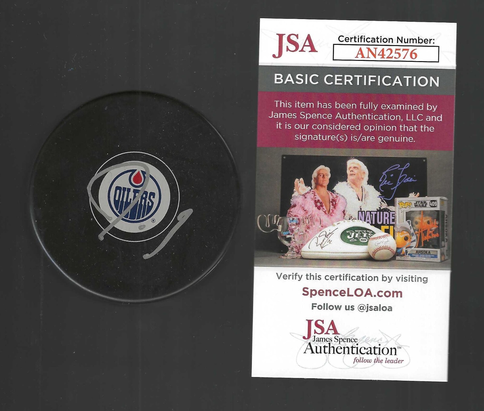 New ListingJordan Eberle Signed Edmonton Oilers Puck JSA COA

