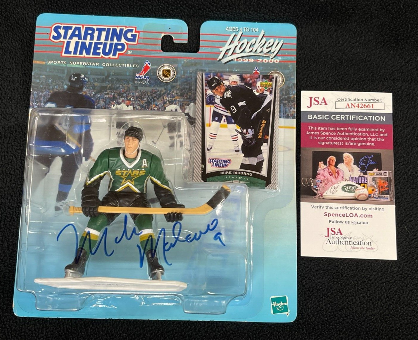 Mike Modano Signed Dallas Stars Starting Lineup Action Figure JSA COA