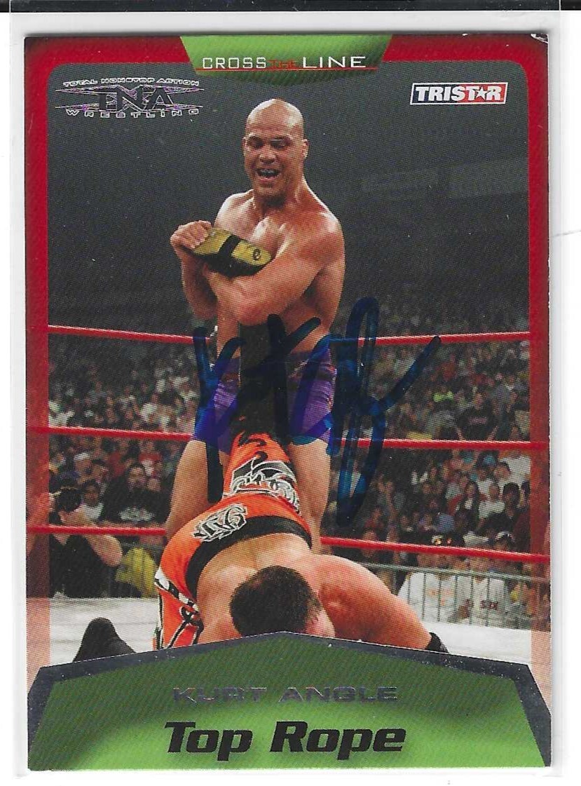 Kurt Angle Signed 2008 Tristar TNA Card #48 WWE