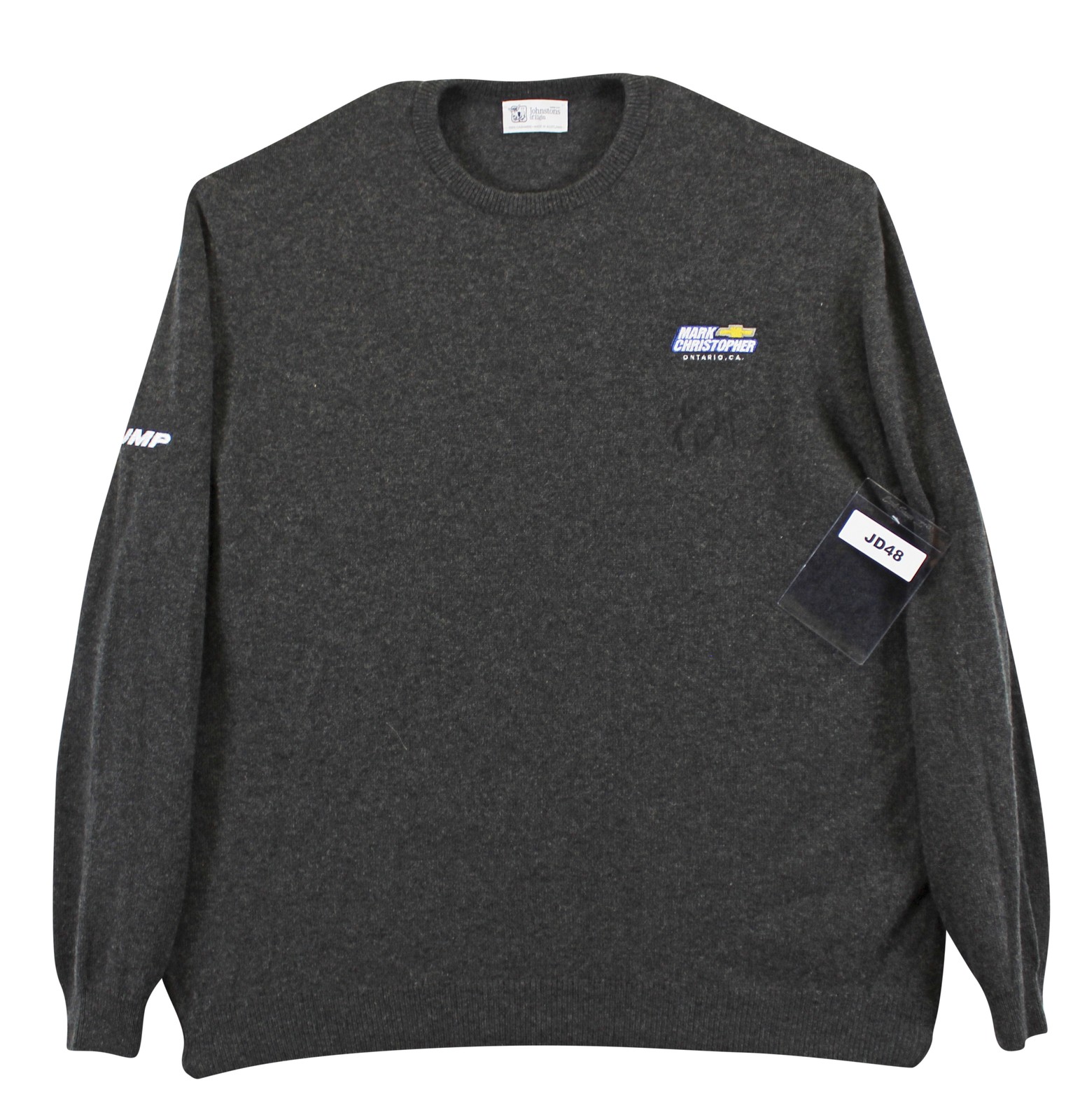 John Daly Signed Match Worn Dark Gray Johnstons of Elgin Cashmere Sweater BAS 1
