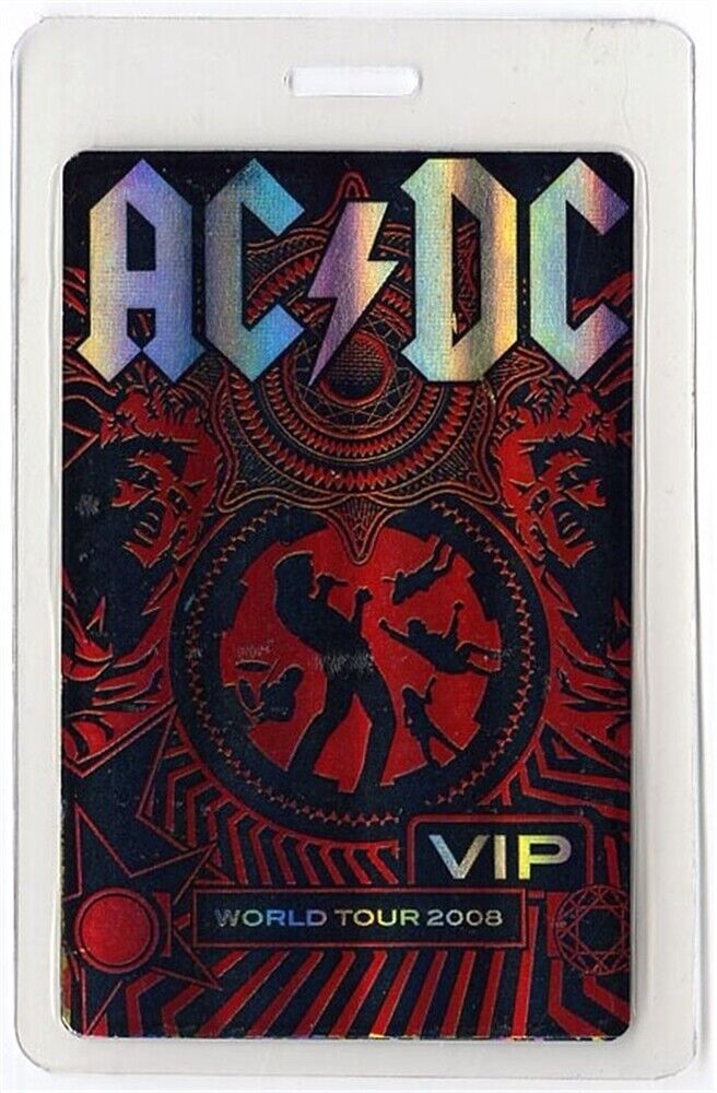 AC/DC 2008 Black Ice concert tour Band VIP Laminated Backstage Pass ...