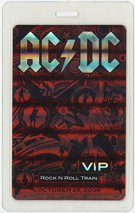 AC/DC 2008 Black Ice concert tour Rock N Roll Train Laminated Backstage ...