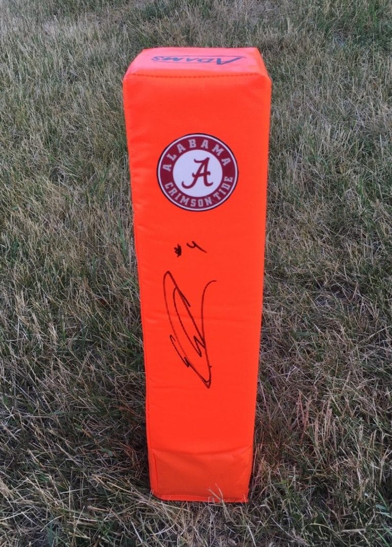 ALABAMA CRIMSON TIDE #4 EDDIE JACKSON SIGNED AUTOGRAPHED FOOTBALL TD PYLON COA!
 COLLECTIBLE MEMORABILIA