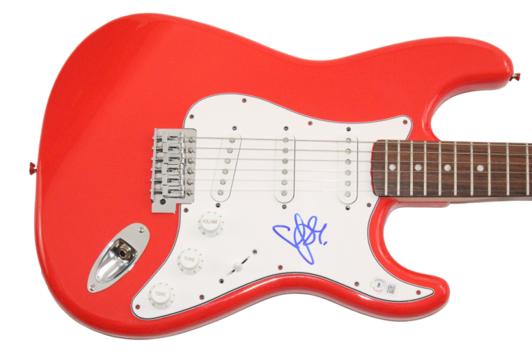 ALECIA MOORE PINK P!NK SIGNED AUTOGRAPH RED FENDER ELECTRIC GUITAR BECKETT COA COLLECTIBLE MEMORABILIA