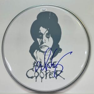 ALICE COOPER Signed Autograph 12" Drum Head JSA COA
