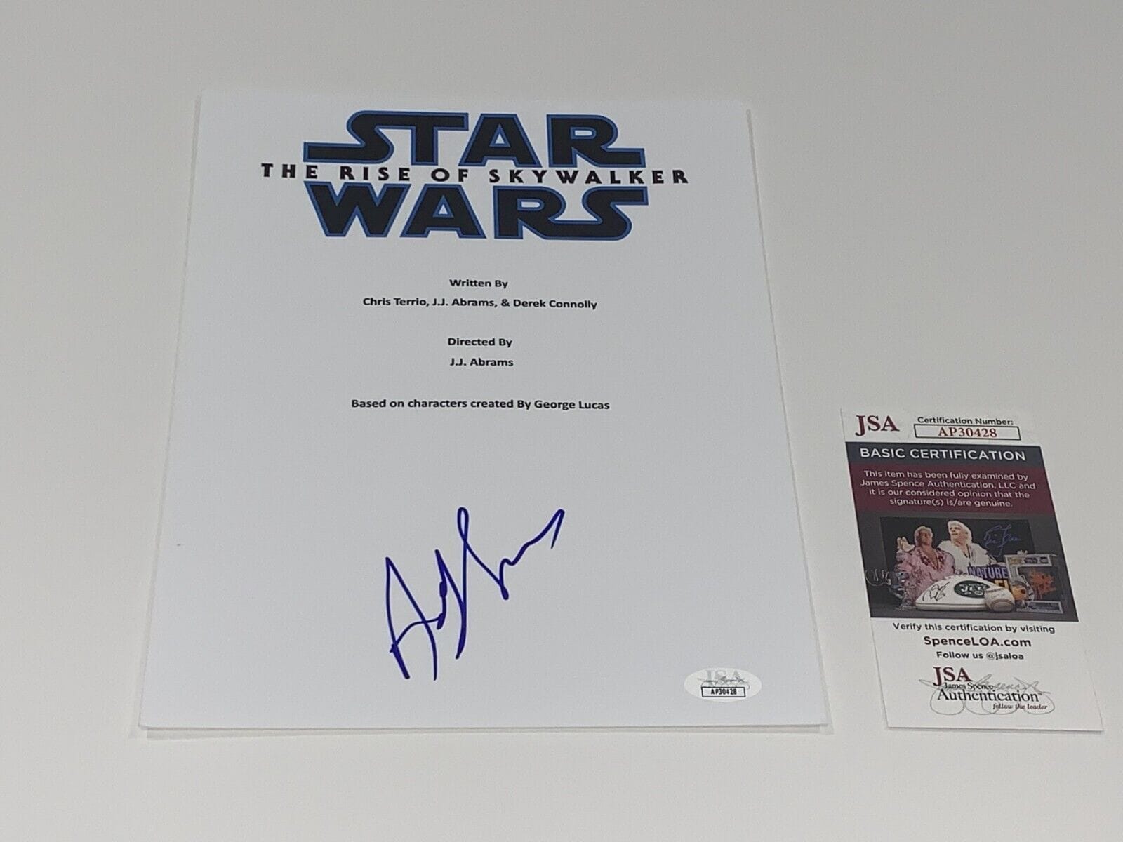 ANDY SERKIS SIGNED STAR WARS THE RISE OF SKYWALKER FULL MOVIE SCRIPT JSA COA
