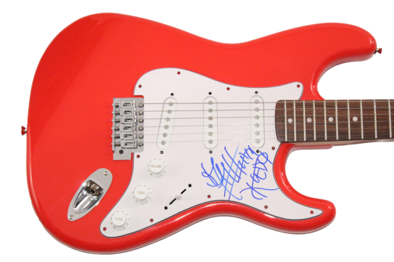 ANTHONY KIEDIS SIGNED AUTOGRAPH RED FENDER GUITAR RED HOT CHILI PEPPERS JSA COA COLLECTIBLE MEMORABILIA
