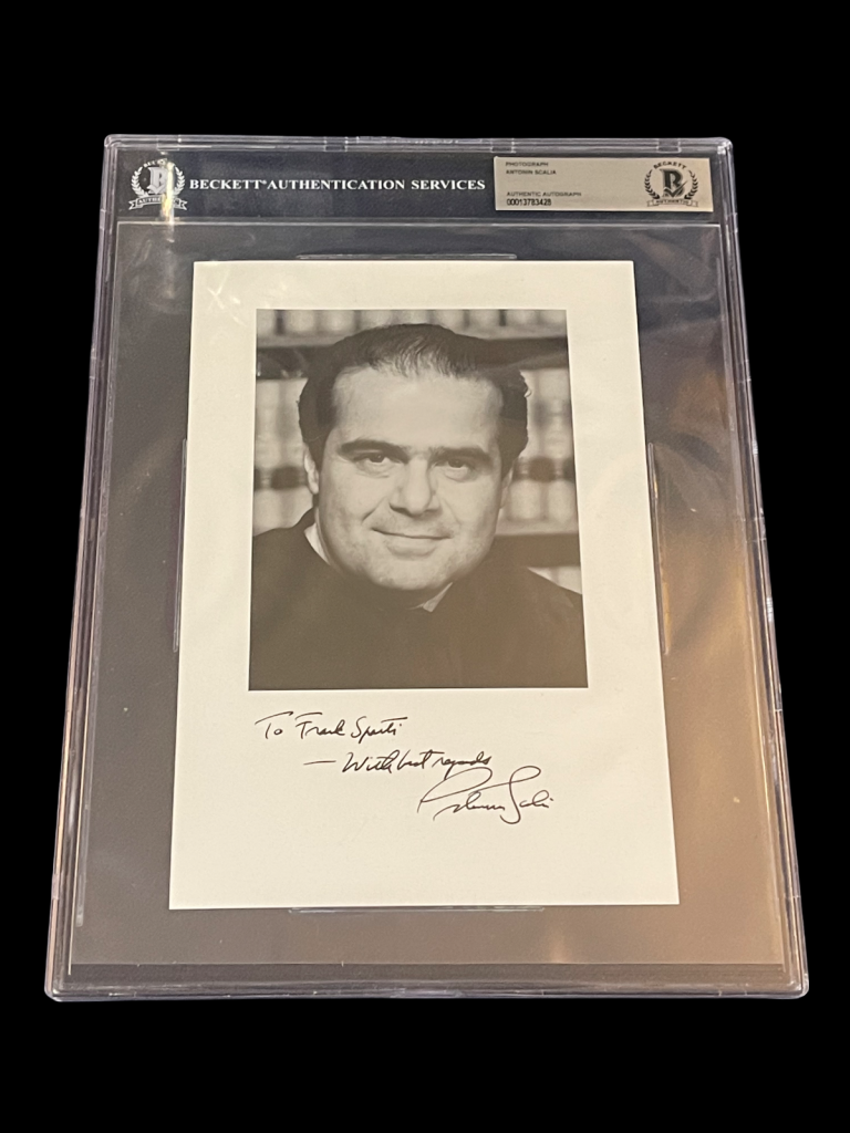 ANTONIN SCALIA SUPREME COURT JUSTICE LAW SIGNED AUTOGRAPH PHOTO BAS BECKETT SLAB COLLECTIBLE MEMORABILIA