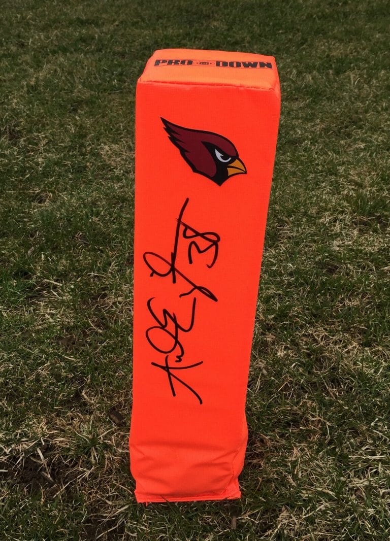 ARIZONA CARDINALS #38 ANDRE ELLINGTON SIGNED AUTOGRAPHED FOOTBALL PYLON COA!
 COLLECTIBLE MEMORABILIA