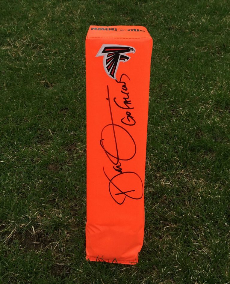 ATLANTA FALCONS DAN QUINN SIGNED AUTOGRAPHED FOOTBALL PYLON COA! MATT RYAN
 COLLECTIBLE MEMORABILIA