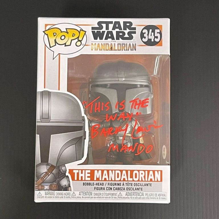 BARRY LOWIN SIGNED THE MANDALORIAN #345 FUNKO POP PSA/DNA AUTO STAR WARS
 COLLECTIBLE MEMORABILIA